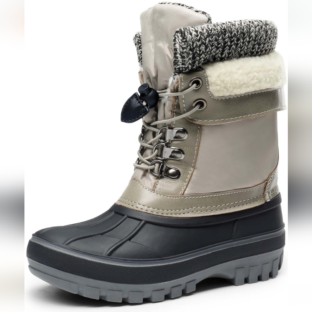DREAM PAIRS Girls Snow Boots Waterproof Outdoor Warm Cozy Anti-Slip
